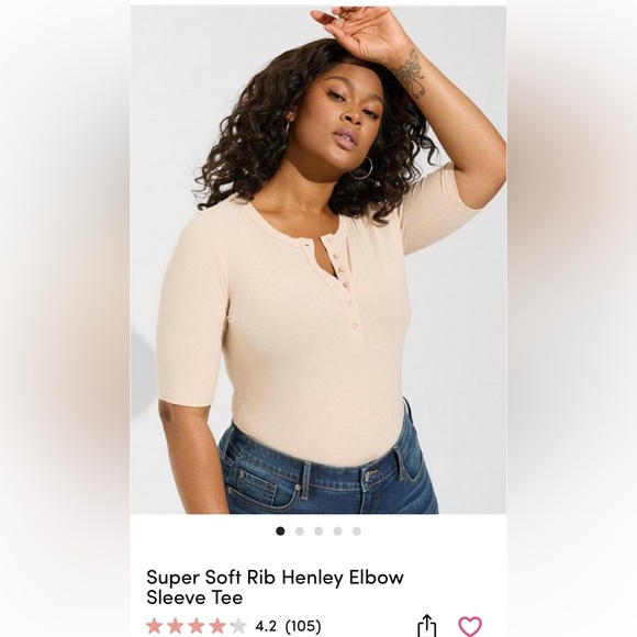 torrid Tops - Torrid Cream Henley Bodysuit